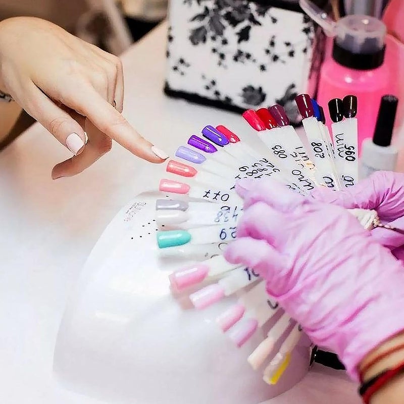 Allstarry 200 Pcs Clear & Natural Nail Swatch Sticks with Ring and Numbered Tips Pointed Shaped Nail Art Polish Display Tips, False Nail Sample Sticks, Sacks of Transparent Nail Practice for Manicure - Image 4
